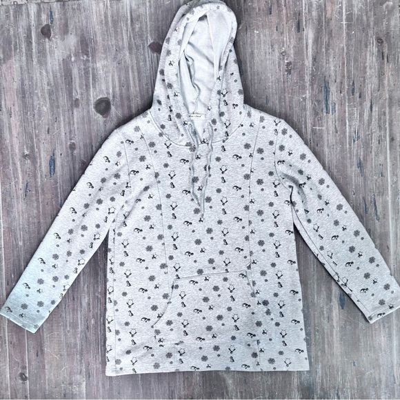 Bearsland Gray Penguin Maternity Hoodie w/Zippered Breastfeeding Openings - Picture 1 of 12